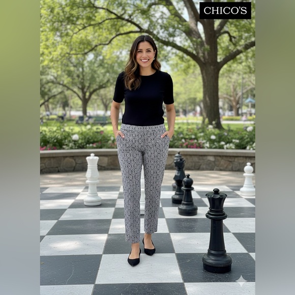 Chico's Pants - Chico's Black and White Cropped Pants
